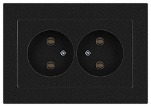 Розетка Accent 6-204-05 2х2P 16А-250В IP20 СУ AL/CU антрацит Intro Б0063465