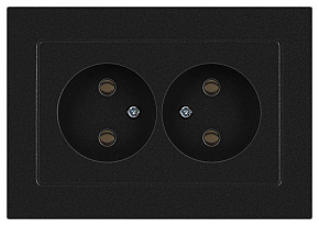 Розетка Accent 6-204-05 2х2P 16А-250В IP20 СУ AL/CU антрацит Intro Б0063465