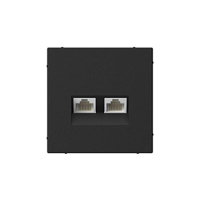 Розетка компьютерная 2-м ArtGallery RJ45 + RJ45 кат.5E механизм карбон SE GAL001085