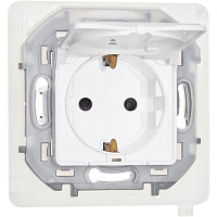 Розетка 1-м СП Inspiria 16А IP44 250В 2P+E защ. шторки с крышкой немецк. стандарт механизм бел. IEK 673740