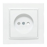 Розетка 1-м СП Минск 10А IP20 без заземл. защ. шторки бел. Basic EKF ERR10-022-100