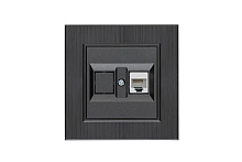 Розетка компьютерная CAT 5+гнездо Karea LINE STAR дым. металлик Makel 86050035