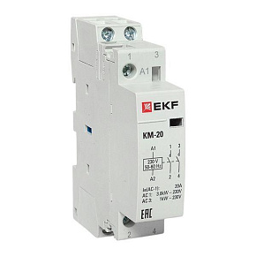 Контактор модульный КМ 20А 2NО (1 мод.) EKF km-1-20-20