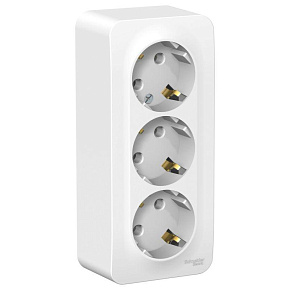 Розетка 3-м ОП Blanca 16А IP20 250В с заземл. без защ. шторок с изолир. пластиной бел. SE BLNRA010311