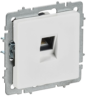 Розетка компьютерная СП BRITE РК10-БрАБ RJ45 кат.5E механизм арктич. бел. IEK BR-K10-1-K91