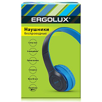 Наушники накладные с микрофоном беспроводные ELX-BTHP01-C06 FM MP3 коробка син. ERGOLUX 15357