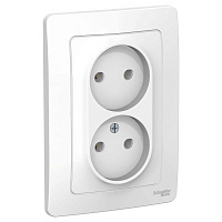 Розетка 2-м СП Blanca 16А IP20 250В без заземл. без защ. шторок бел. SE BLNRS000021