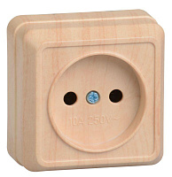Розетка 1-м ОП Октава 10А IP20 без заземл. сосна GENERICA ERO10-K03-10-DC