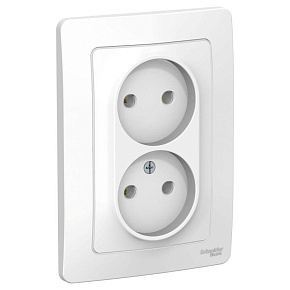 Розетка 2-м СП Blanca 16А IP20 250В без заземл. без защ. шторок бел. SE BLNRS000021