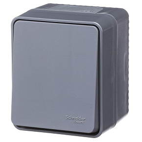 Выключатель кнопочный 1-кл. ОП AtlasDesign PROFI IP54 10АХ антрацит SE ATN544015