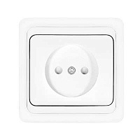 Розетка 1-м СП Валери 16А IP20 без заземл. защ. шторки бел. UNIVersal В0022x