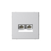 Розетка компьютерная 2-м ArtGallery RJ45 + RJ45 кат.5E механизм алюм. SE GAL000385