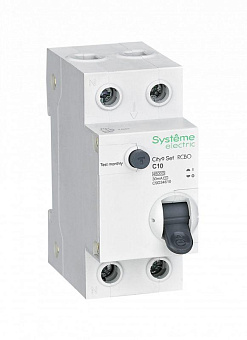 Выключатель автоматический дифференциального тока 2п (1P+N) C 10А 30мА тип AC 4.5кА City9 Set 230В SE C9D34610