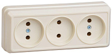 Розетка 3-м ОП Октава 10А IP20 без заземл. крем. GENERICA ERO30-K33-10-DC