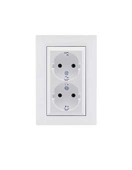 Розетка 2-я Karea RIZZ с заземл. бел. Makel 88001082