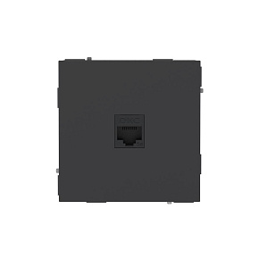 Розетка компьютерная 1-м KANT RJ45 кат.5E без шторки черн. уголь DKC 7012663
