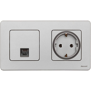 Розетка компьютерная Inspiria RJ45 кат.5E UTP алюм. Leg 673827