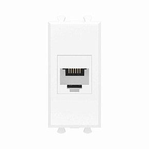 Розетка телефонная 1мод. Avanti "Белое облако" RJ12 без шторок модульная механизм DKC 4400611