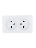 Розетка 2-м ОП Viola 16А IP20 без заземл. бел. LEZARD 751-0200-128