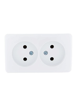 Розетка 2-м ОП Viola 16А IP20 без заземл. бел. LEZARD 751-0200-128
