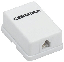 Розетка телефонная 1-м ОП RJ12 кат.3 UTP GENERICA CS2-3C03U-12-G