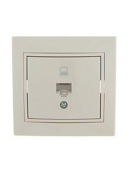 Розетка компьютерная 1-м СП Mira RJ45 крем./крем.. LEZARD 701-0303-139