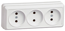 Розетка 3-м ОП Октава 10А IP20 без заземл. бел. GENERICA ERO30-K01-10-DC