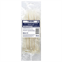 Хомут кабельный нейлоновый бел. 3.6х200 (уп.100шт) TOKOV ELECTRIC TKE-HNS-3.6-200-W/100