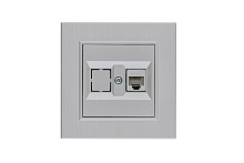 Розетка компьютерная CAT 5+гнездо Karea LINE STAR жемчуж. Makel 86100035