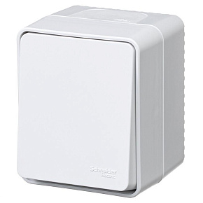 Выключатель кнопочный 1-кл. ОП AtlasDesign PROFI IP54 10АХ бел. SE ATN540115