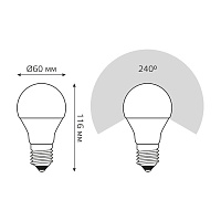 Лампа светодиодная Elementary 15Вт A60 грушевидная 4100К нейтр. бел. E27 1450лм GAUSS 23225