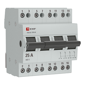 Переключатель трехпозиционный ТПС-63 4P 25А PROxima EKF TPS425