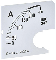 Шкала сменная для амперметра Э47 200/5А-1.5 72х72мм IEK IPA10D-SC-0200