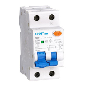 Выключатель автоматический дифференциального тока 1п+N C40А 30мА тип AC 10кА NB1L (36мм) (R) CHINT 203111