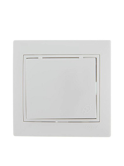 Розетка 1-м СП Mira 16А IP20 с заземл. с защ. крышкой с бел. вставкой керамика бел. LEZARD 701-0202-123