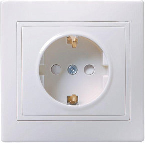 Розетка 1-м СП Кварта РСш10-3-КБ 16А IP20 с заземл. защ. шторки бел. GENERICA ERK11-K01-16-DM