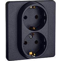 Розетка Inspiria 16А 250В 2х2P+E немецк. стандарт антрацит IEK 673753