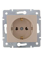 Розетка 1-м СП Karina с заземл. термопласт механизм крем. LEZARD 707-0388-122B