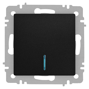 Выключатель Accent 6-102-05 с подсветкой 10А-250В IP20 СУ AL/CU антрацит Intro Б0063475