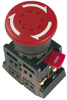 Кнопка "Грибок" AE-22 d22мм 1з+1р 240В с фиксацией красн. IEK BBG10-AE-K04