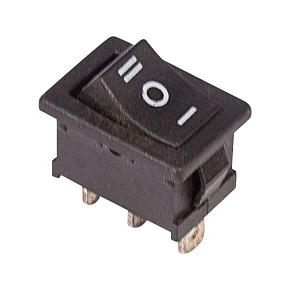 Выключатель клавишный 250В 6А (3с) ON-OFF-ON черн. с нейтралью Mini (RWB-205 SC-768) Rexant 36-2145