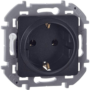 Розетка 1-м СП Inspiria 16А IP20 250В 2P+E немецк. стандарт механизм антрацит IEK 673723