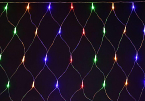 Гирлянда "Сеть" 1.5х1.5м 160LED RGB IP20 провод прозр. 230В с контроллером 8 режимов IEK LGDB410-3-160-L1-T-S-44