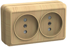 Розетка 2-м ОП Октава 10А IP20 без заземл. сосна GENERICA ERO20-K03-10-DC