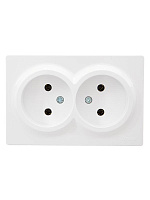 Розетка 2-м ОП LETO без заземл. закрытый корпус ПБТ бел. LEZARD 752-0200-128B