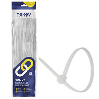 Хомут кабельный нейлоновый бел. 4.8х200 (уп.100шт) TOKOV ELECTRIC TKE-HNS-4.8-200-W/100