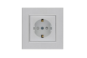 Розетка 1-м Karea LINE STAR с заземл. жемчуж. Makel 86100028