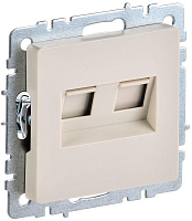 Розетка компьютерная двойн. СП RJ45 кат.5E BRITE РК10-2-БрКр механизм беж. IEK BR-K20-1-K10