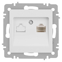 Розетка Accent 6-303-01М информационная RJ45 IP20 СУ бел. матов. Intro Б0063625