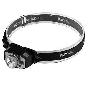 Фонарь аккумуляторный налобный AccuH1-L5WZ-bk zoom LED 5Вт + 2хRED SMD IP54 5 режимов: 100проц. 180лм 3.5ч/50проц. 110лм 5.5ч/30проц. 65лм 15ч/красн. 28ч/мигающ. красн. 12ч аккум. 0.8А.ч управл. жестами черн./сер. JazzWay 5036642
